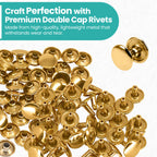 Double Cap Tubular Rivets with Fixing Hand Tool - (Pack of 100)