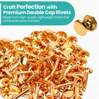 Double Cap Tubular Rivets Extra Long Studs (Pack of 50)