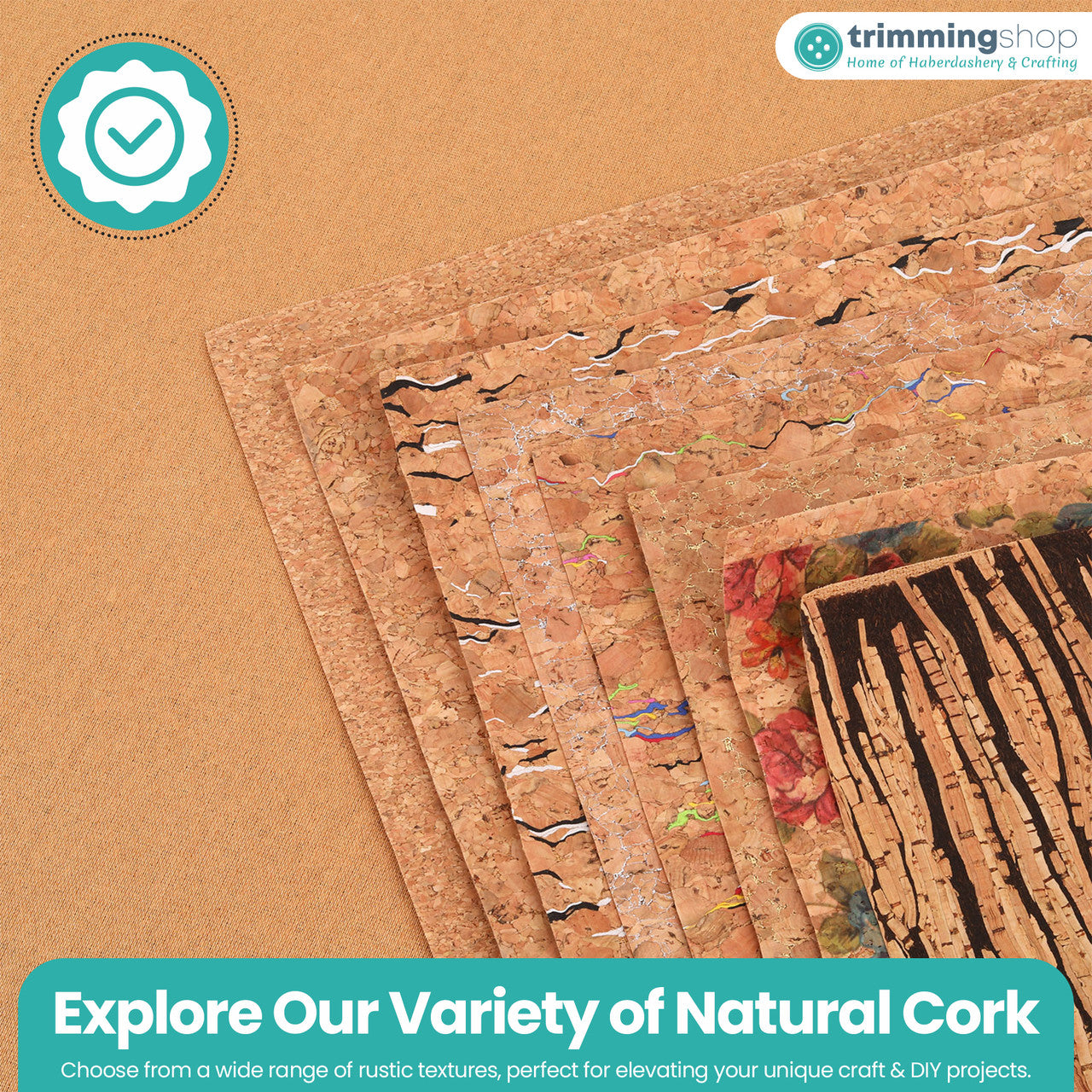 Lightweight 180gsm Cork Fabric Roll