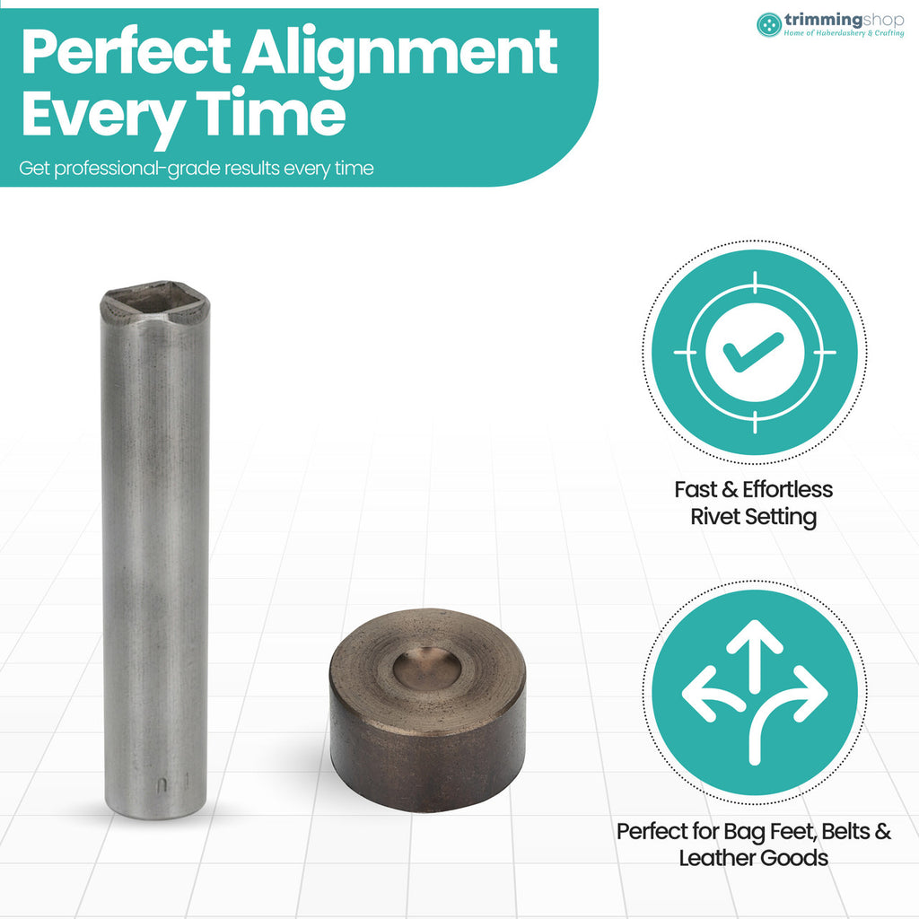 Pyramid Rivet Punch Tool & Base Setter - 10mm / 12mm