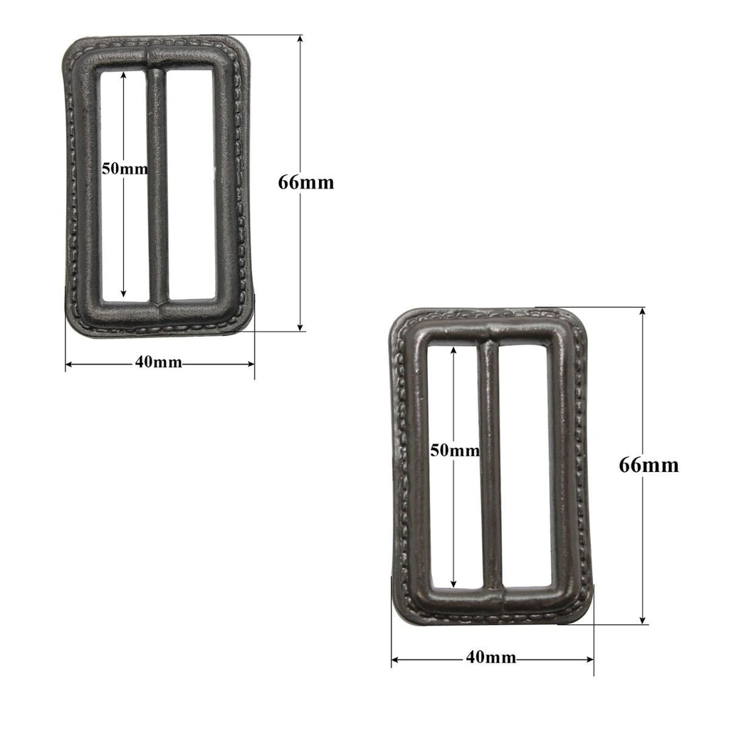PU Leather 3-Bar Slider Buckles - (Pack of 2)