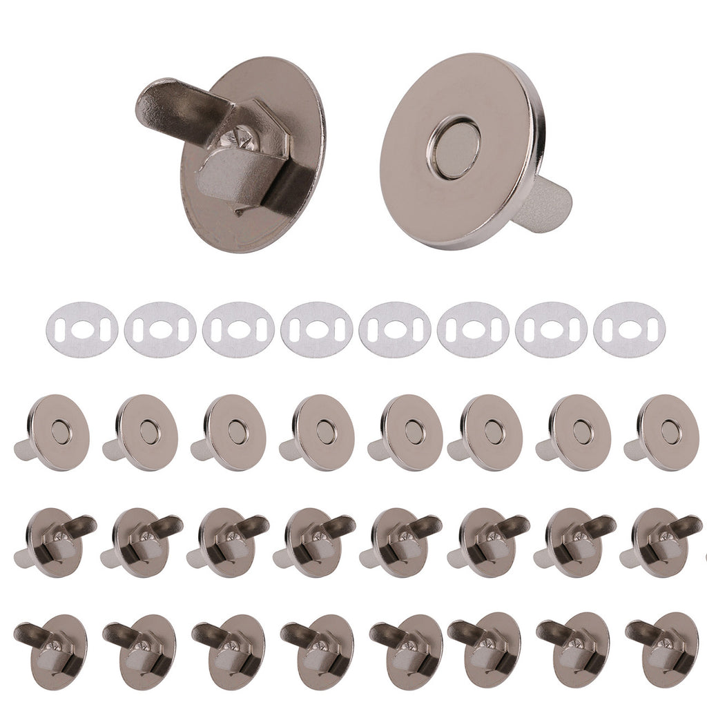 Thin Magnetic Snap Clasps - Silver