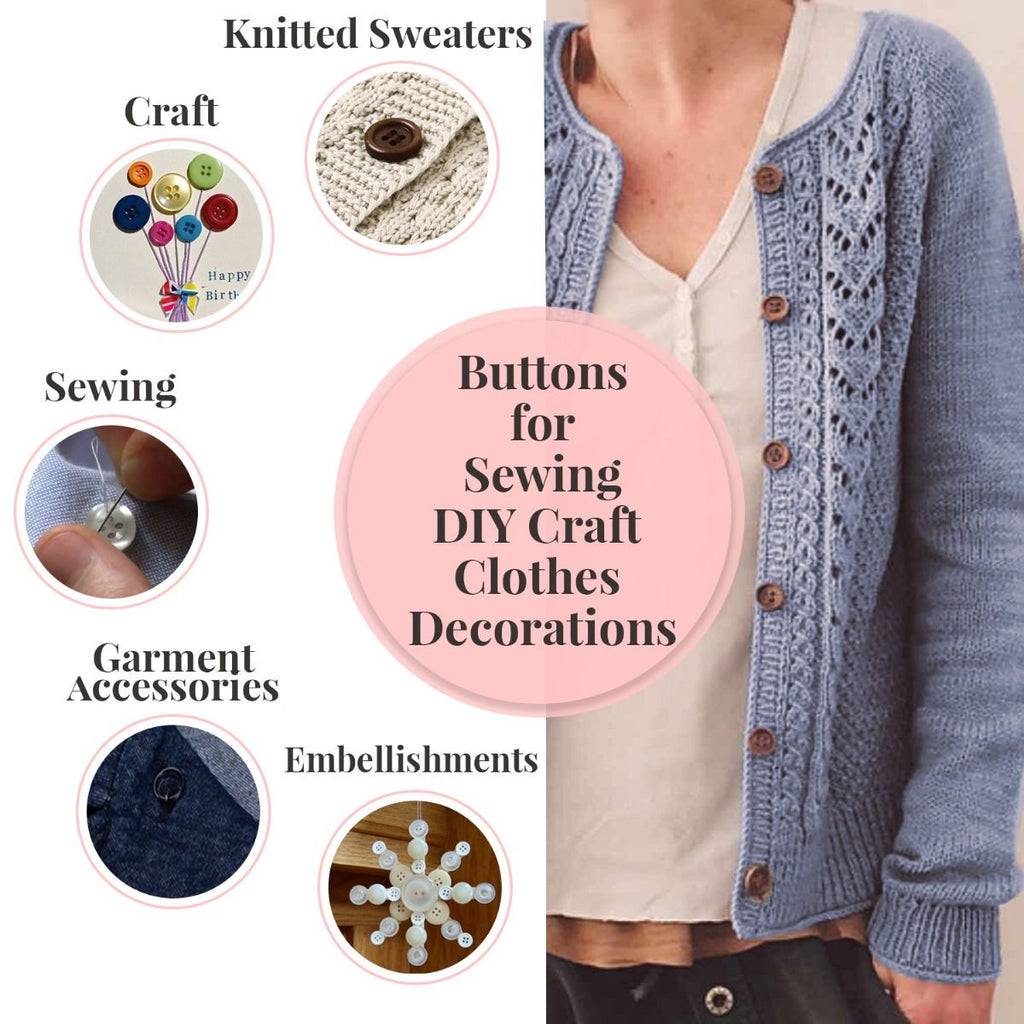 Round Plastic Wood-Effect 2-Hole Buttons (Pack of 10)