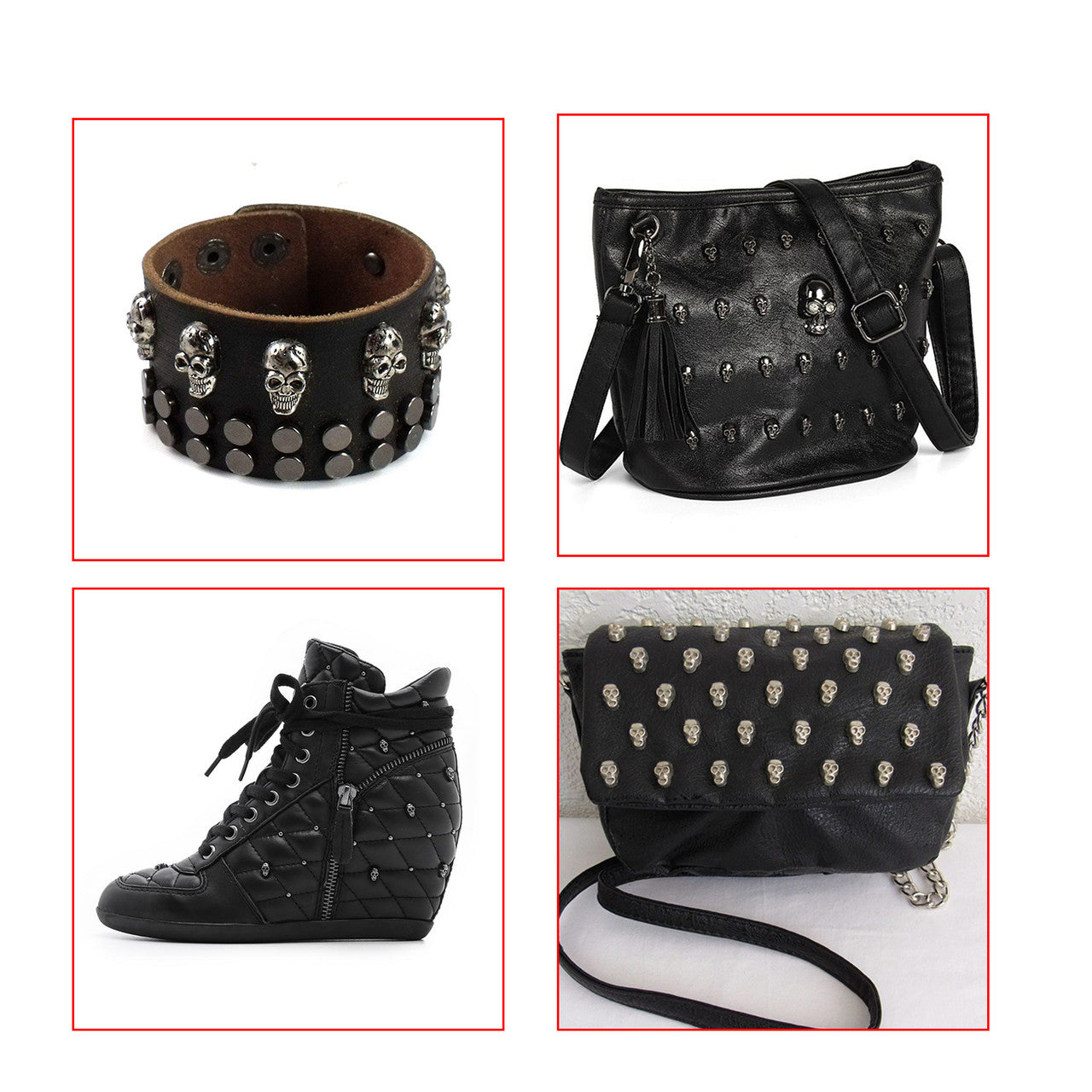 Plastic Skull Heads with Rivets - Pack of 100