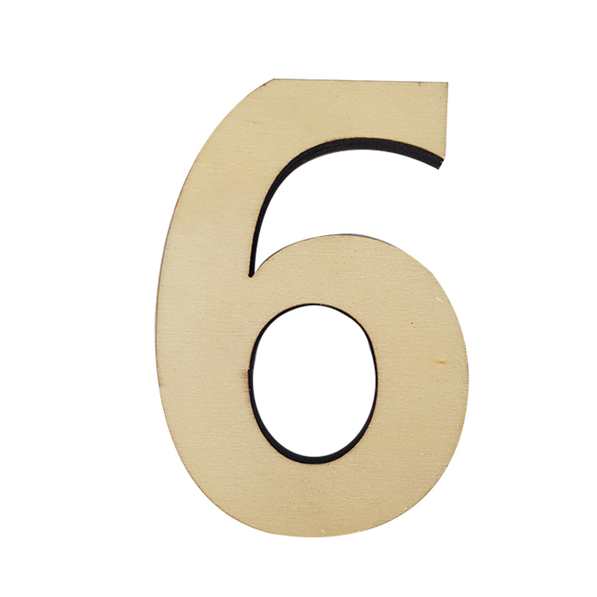 Large Wooden Flat Bottom Number