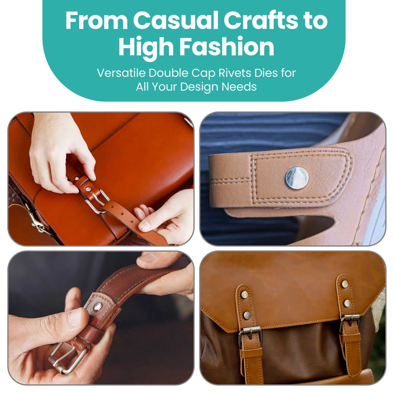 The Green Machine Hand Press® with Double Cap Tubular Rivet Die Set