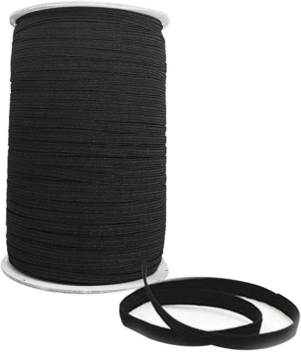 3mm Flat Elastic Cord, Black