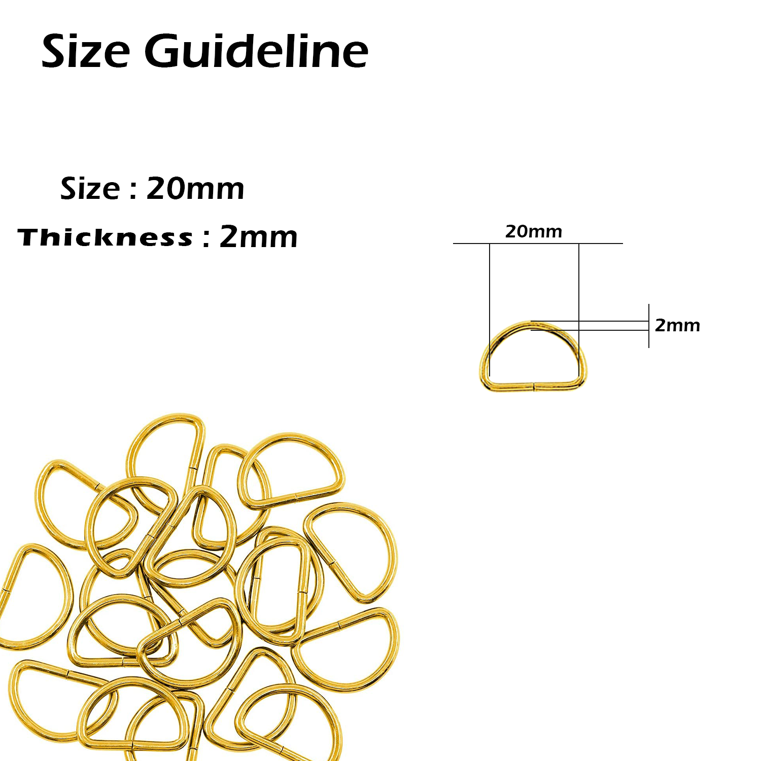 Non-Welded Metal D-Rings (Pack of 10)