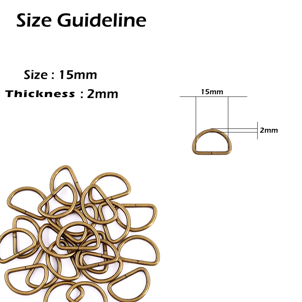 Non-Welded Metal D-Rings (Pack of 10)