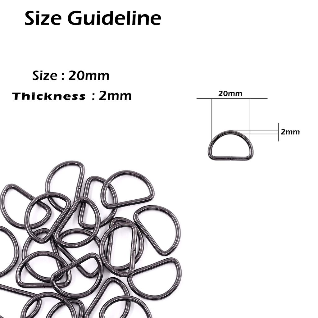 Non-Welded Metal D-Rings (Pack of 10)