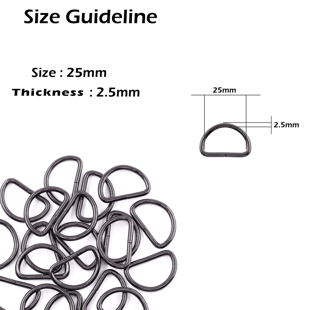 Non-Welded Metal D-Rings (Pack of 10)