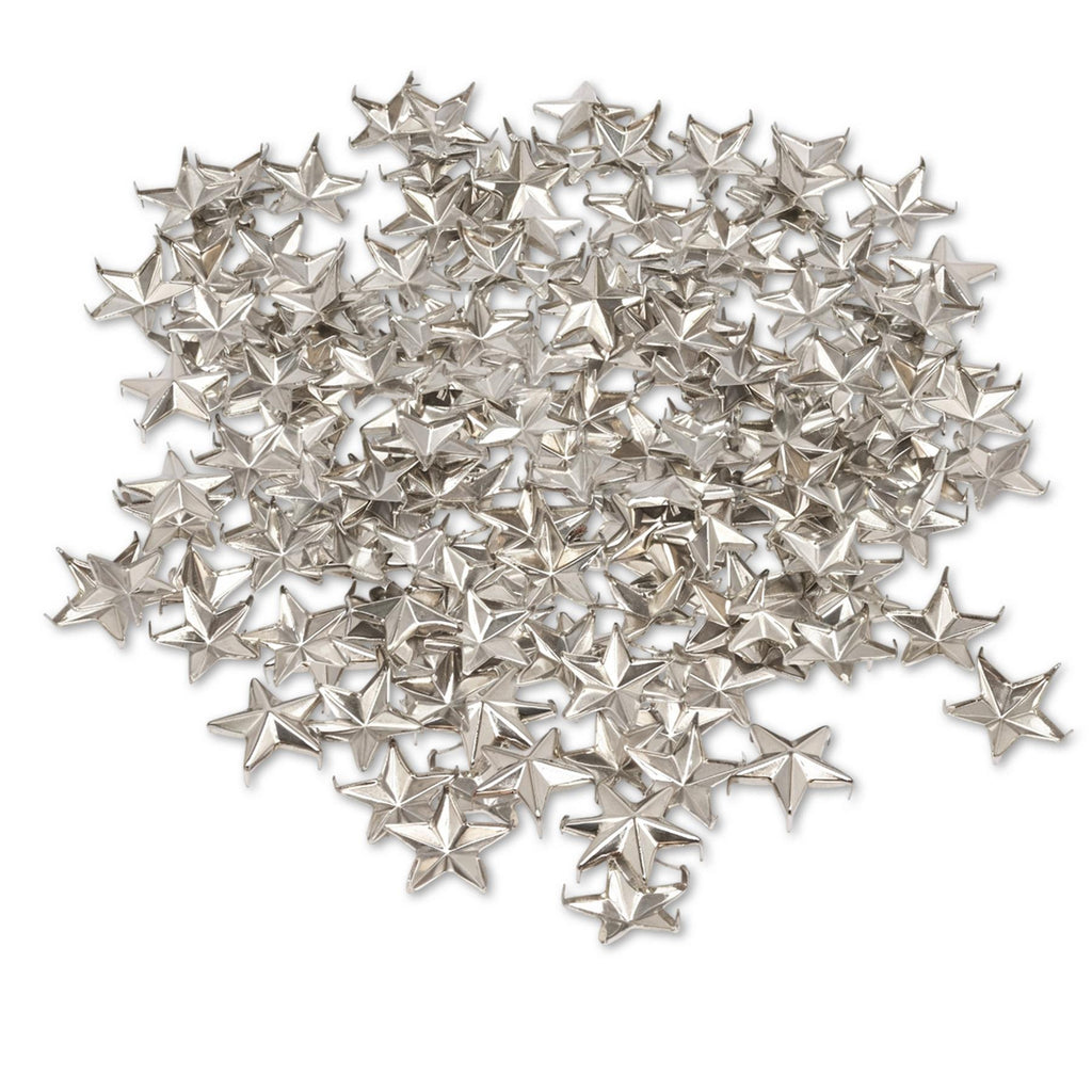 12mm Silver Star Studs with Prongs - Pack of 50