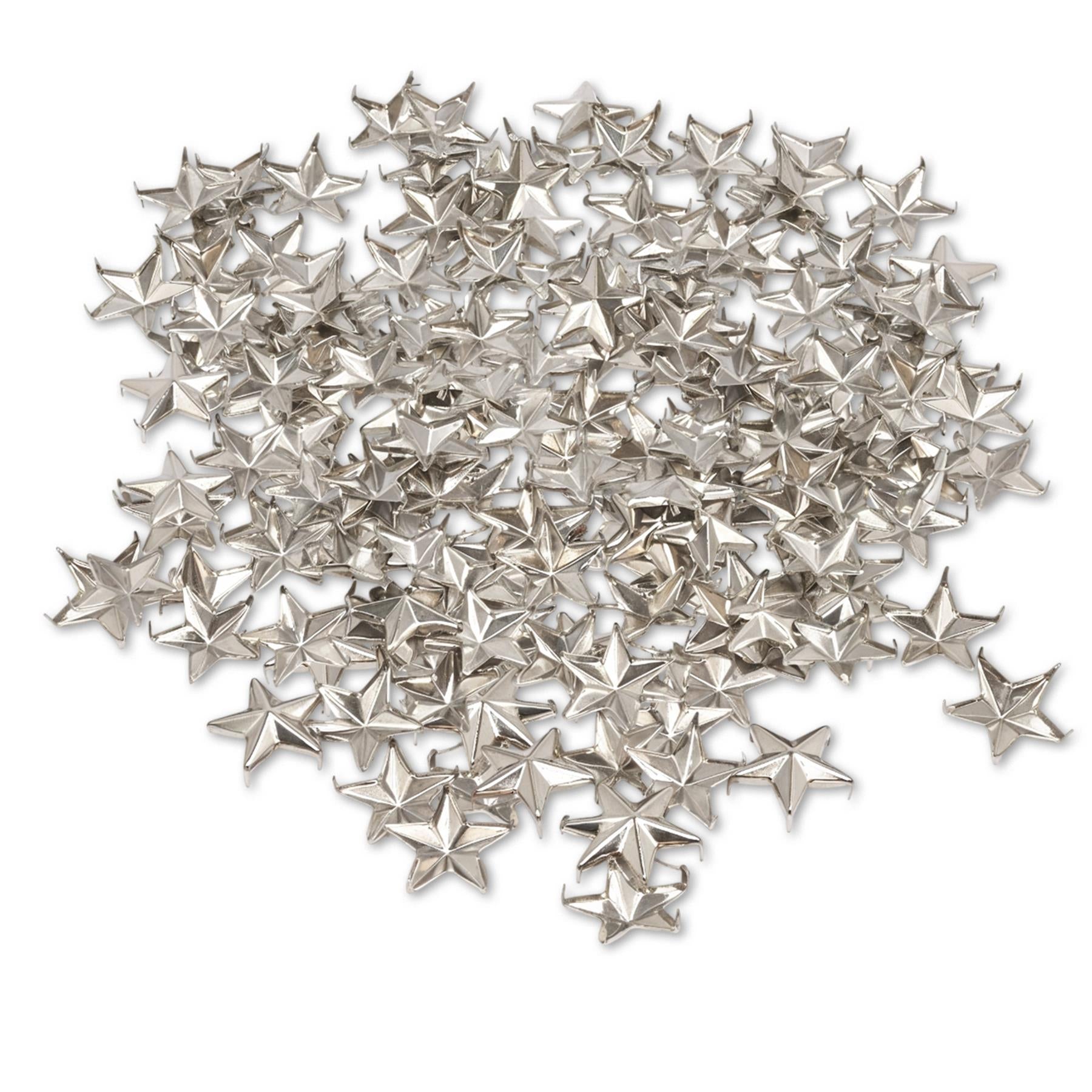12mm Silver Star Studs with Prongs - Pack of 50