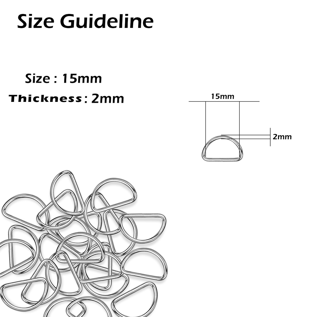 Non-Welded Metal D-Rings (Pack of 10)