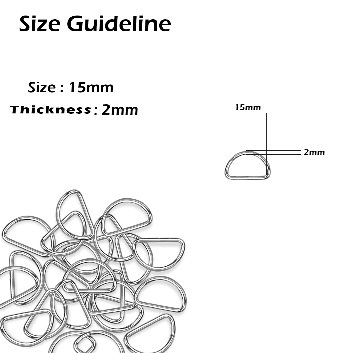 Non-Welded Metal D-Rings (Pack of 10)