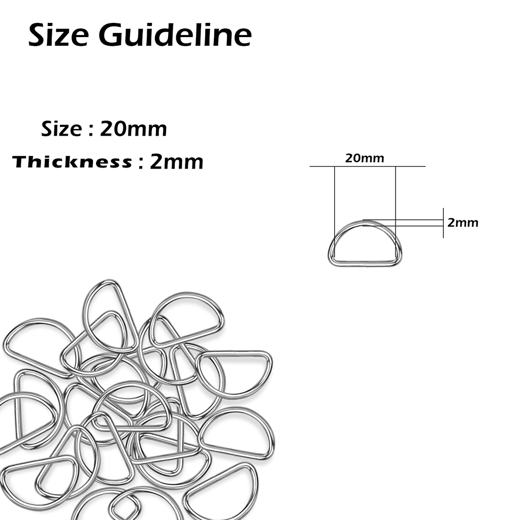 Non-Welded Metal D-Rings (Pack of 10)
