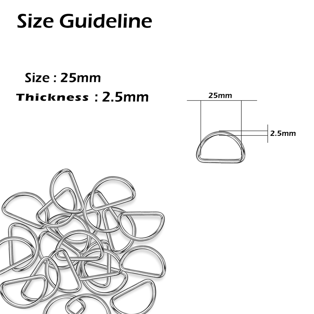 Non-Welded Metal D-Rings (Pack of 10)