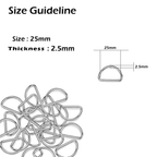Non-Welded Metal D-Rings (Pack of 10)