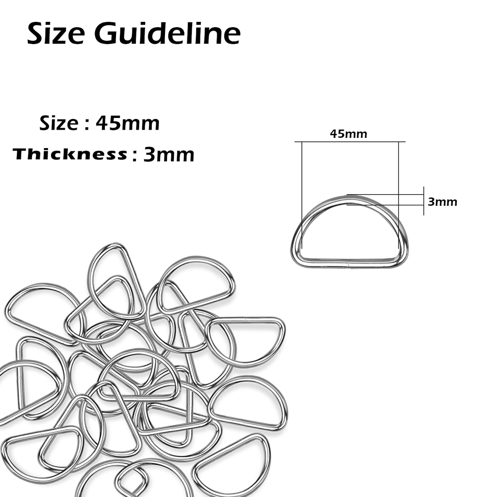 Non-Welded Metal D-Rings (Pack of 10)