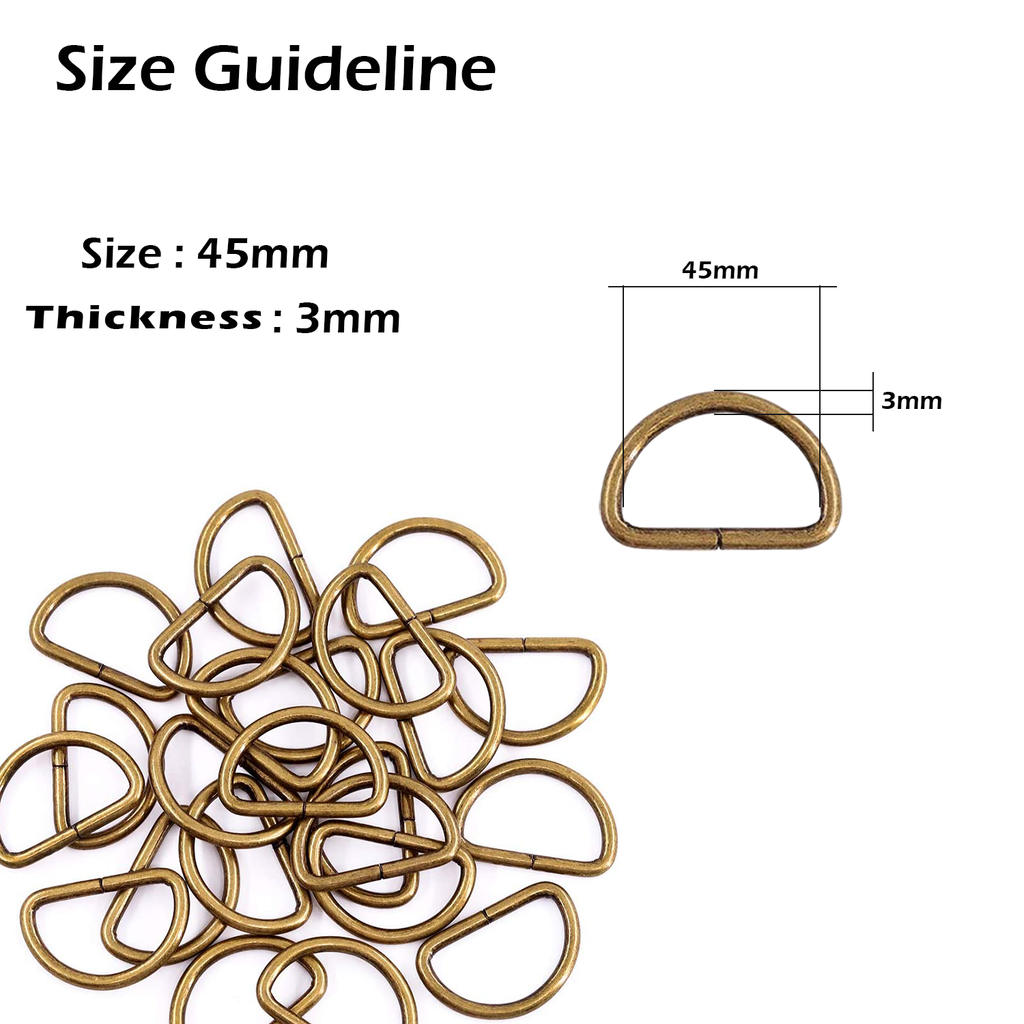 Non-Welded Metal D-Rings (Pack of 10)