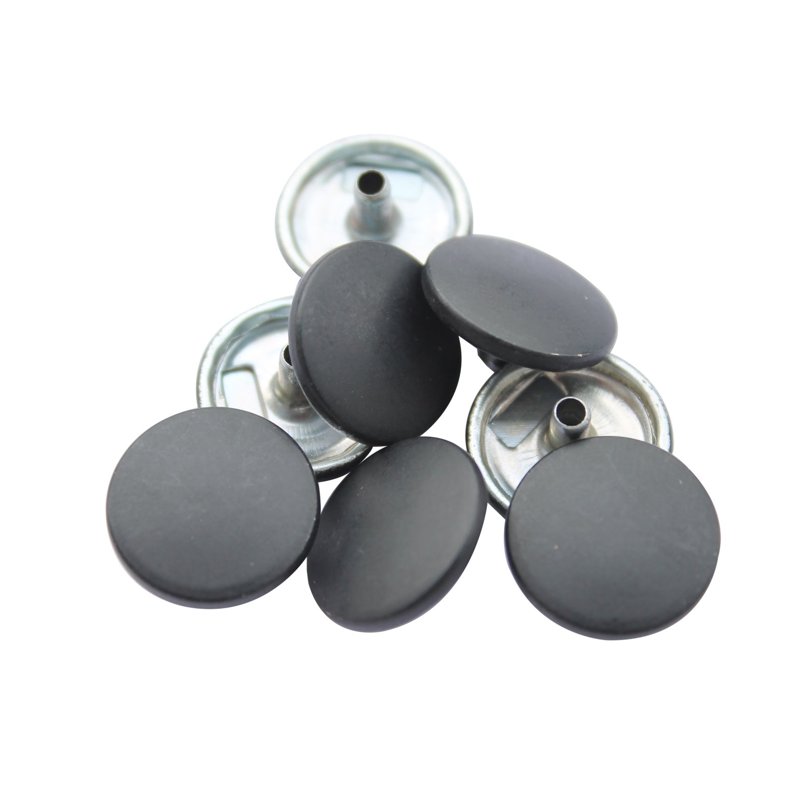 15mm S Spring Press Studs with Coloured Caps and Silver Components (10 Sets)