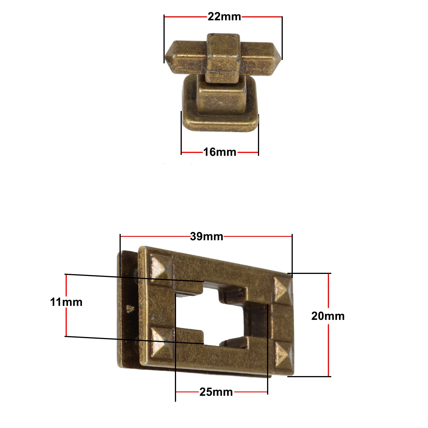 39mm x 20mm Rectangle Twist and Turn Clasp - (Pack of 1)