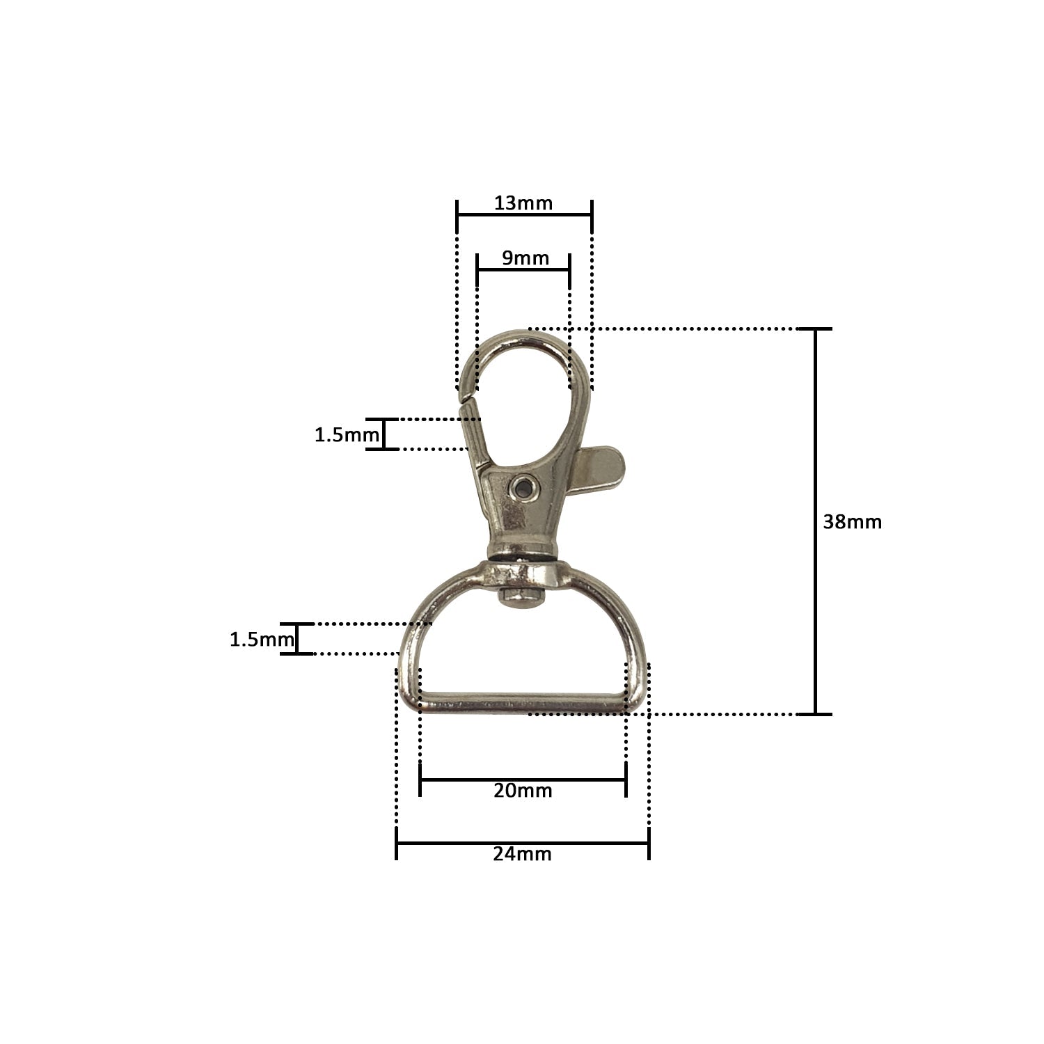 Lobster Clasp with D-Ring - (Pack of 1)