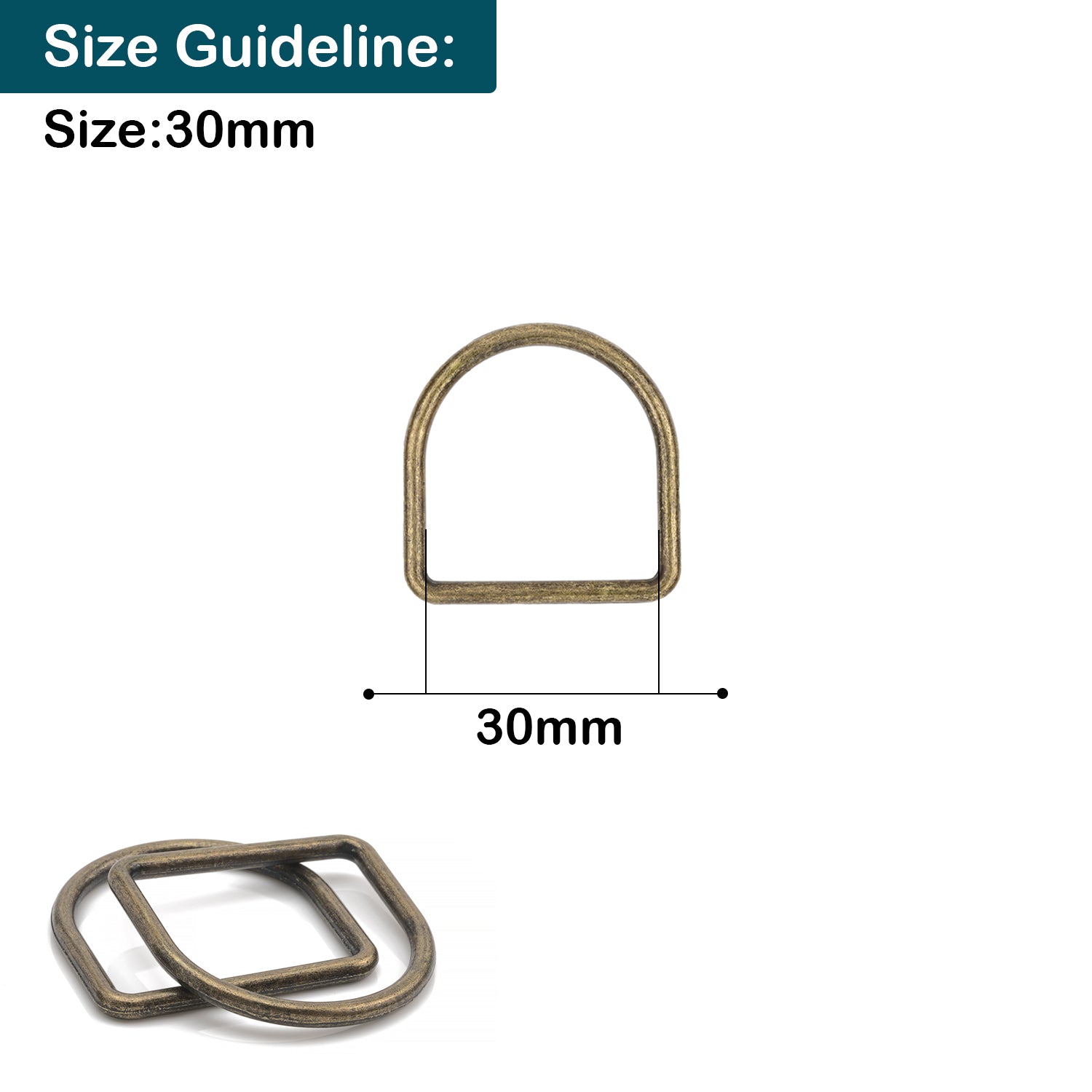 Welded Metal D-Rings - (Pack of 10)