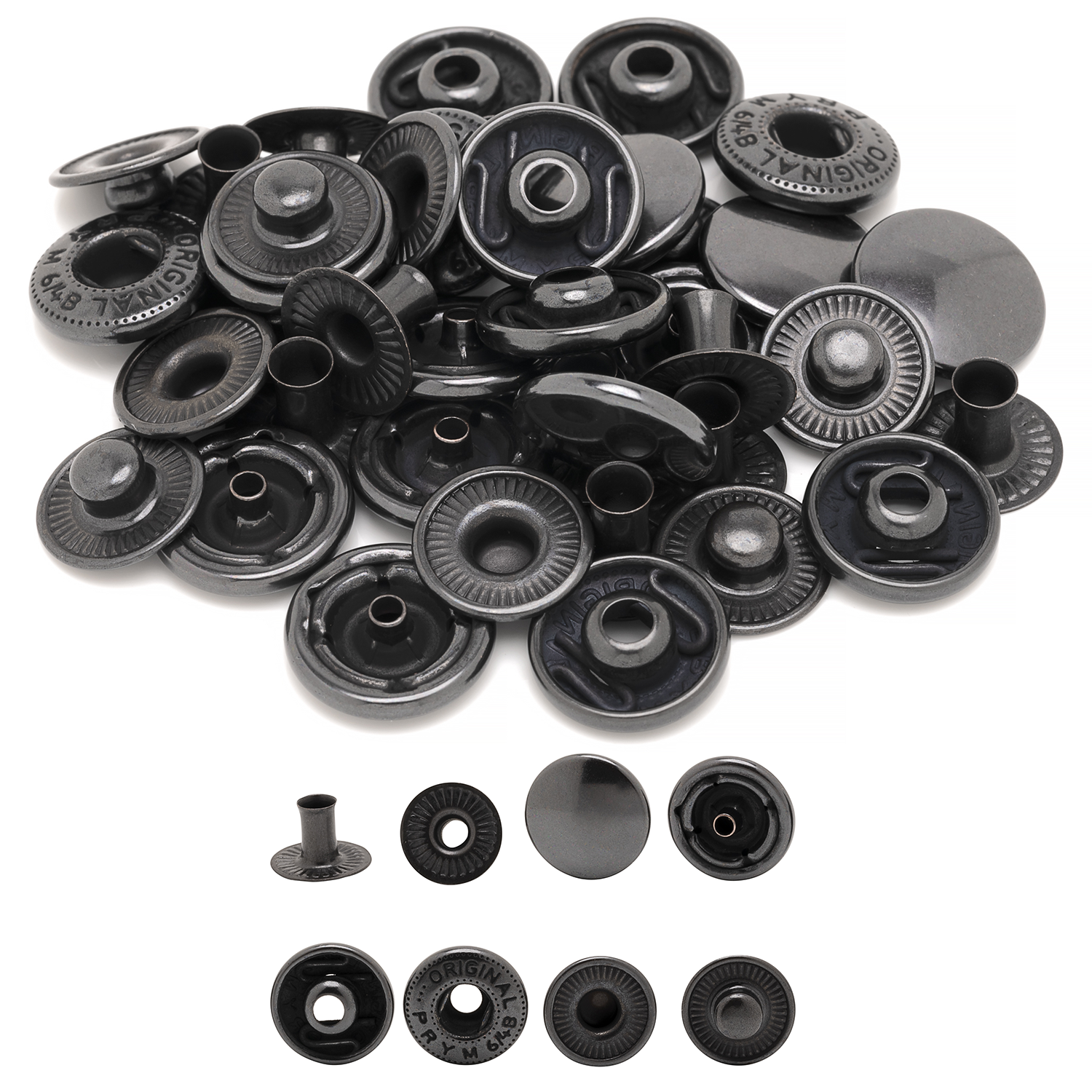 PRYM 15mm S Spring Press Studs (10 Sets)