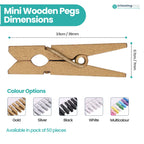 Mini Craft Wooden Pegs - (Pack of 50)