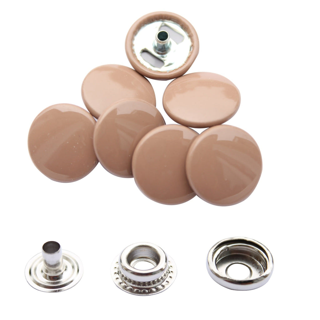 15mm Press Studs with Colour Caps and Silver Components - Small (10 Sets)