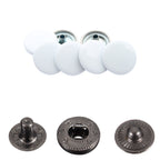 15mm S Spring Press Studs with Colour Caps and Gunmetal Components - (10 Sets)