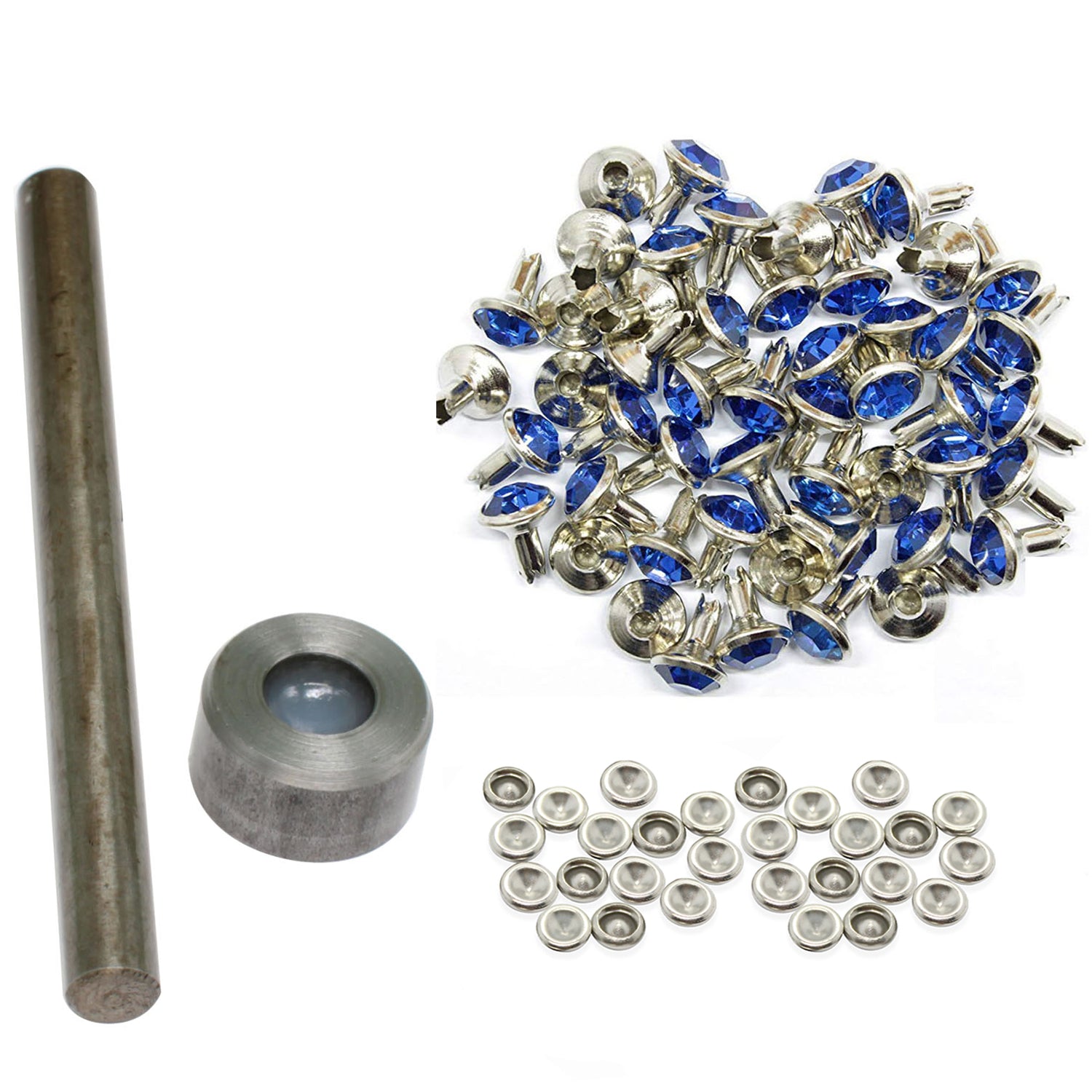 Diamante Rivets with 2 Part Hand Tool  - (Pack of 10)