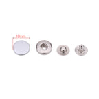 4-Part Flat Cap S Spring Press Studs (10 Sets)