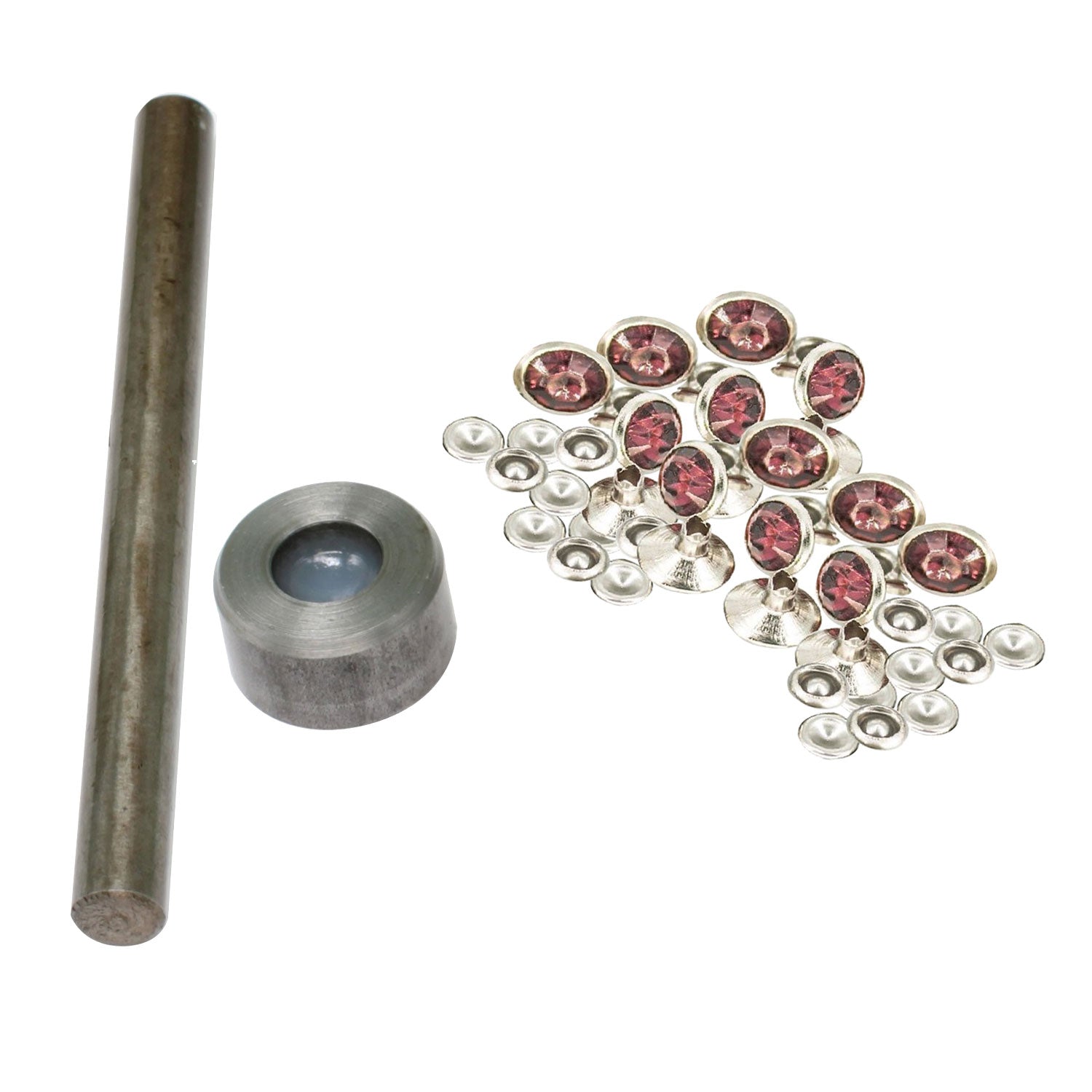 Diamante Rivets with 2 Part Hand Tool  - (Pack of 10)