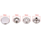 4-Part Flat Cap Press Studs (10 Sets)