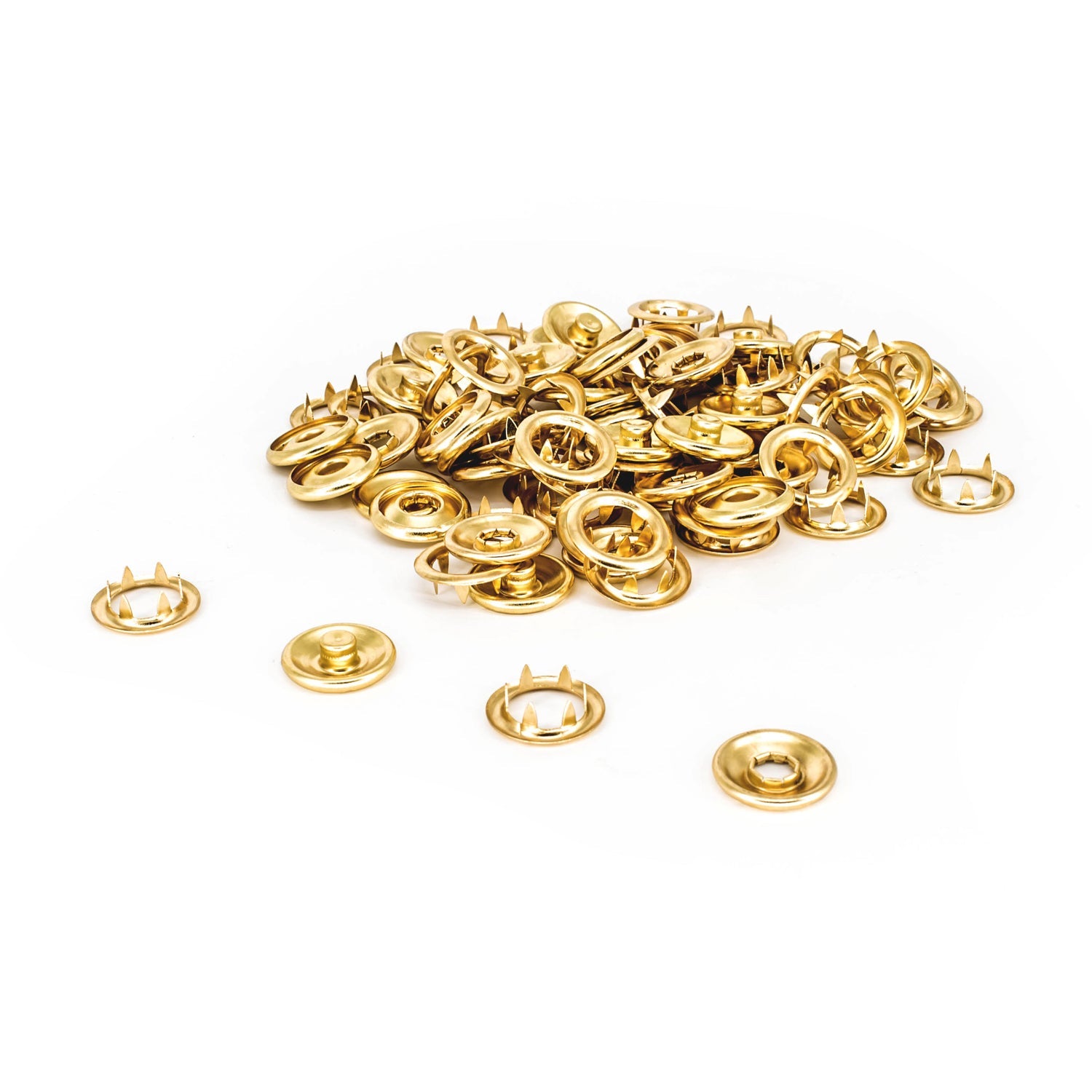 20mm Brass Snap Poppers (Pack of 10)