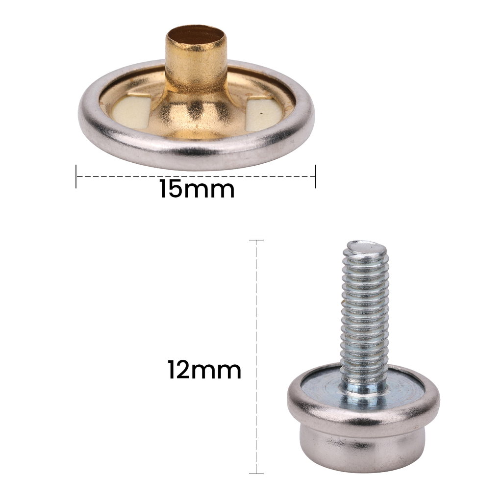 Machine Screw Press Studs - (Pack of 10)
