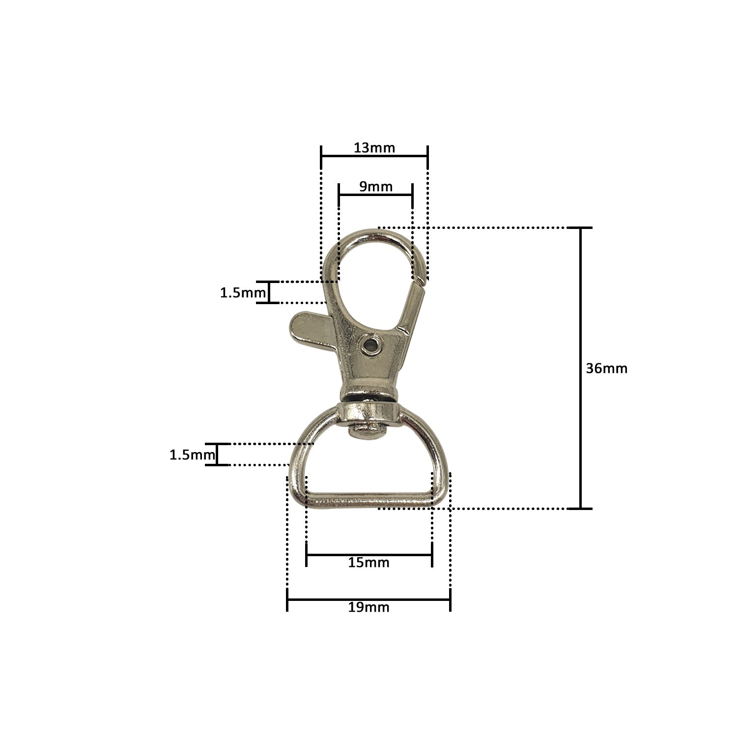 Lobster Clasp with D-Ring - (Pack of 1)