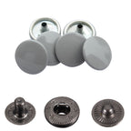 15mm S Spring Press Studs with Colour Caps and Gunmetal Components - (10 Sets)