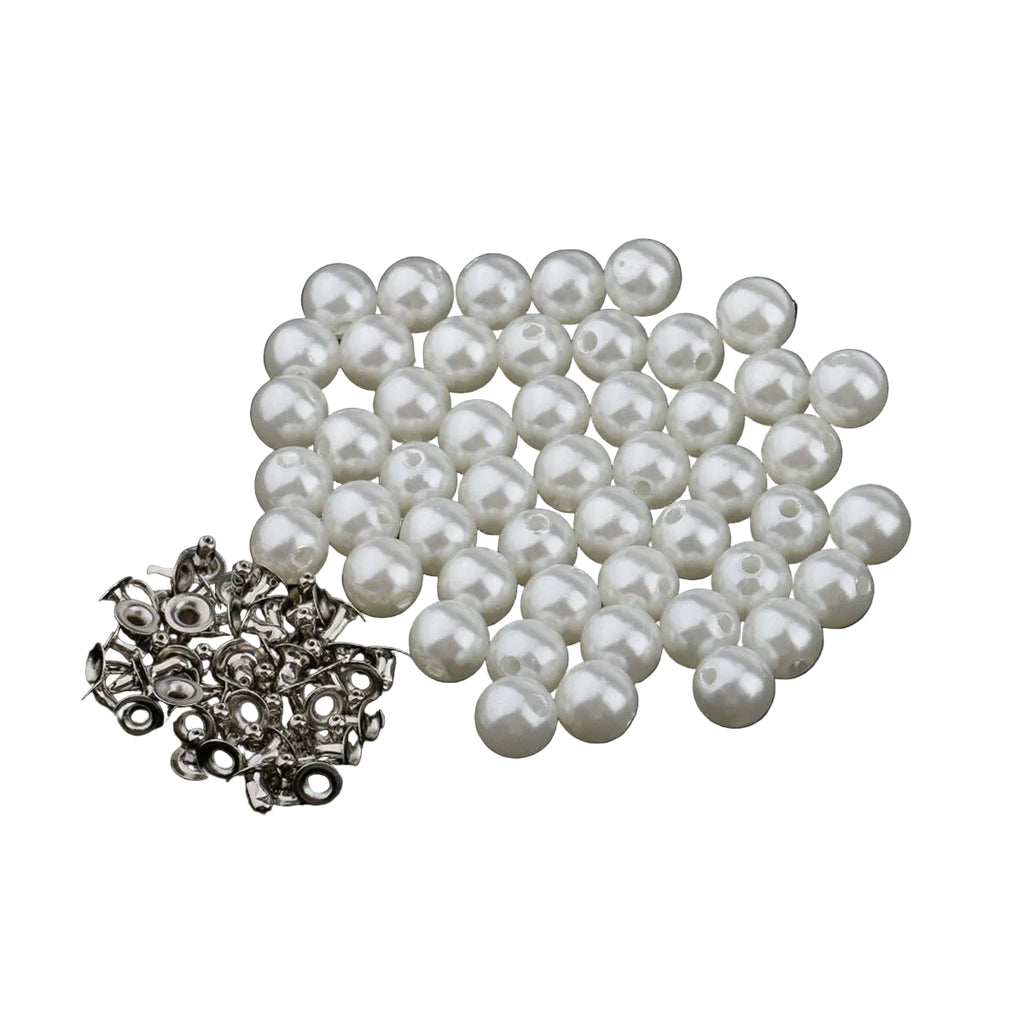 Round Pearl Rivet Studs with Base Pin (Pack of 100)