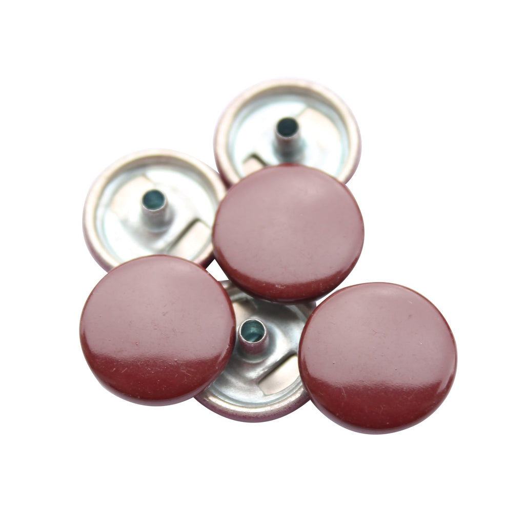15mm S Spring Press Studs with Coloured Caps and Silver Components (10 Sets)