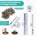 Double Cap Tubular Rivets with Fixing Hand Tool - (Pack of 100)