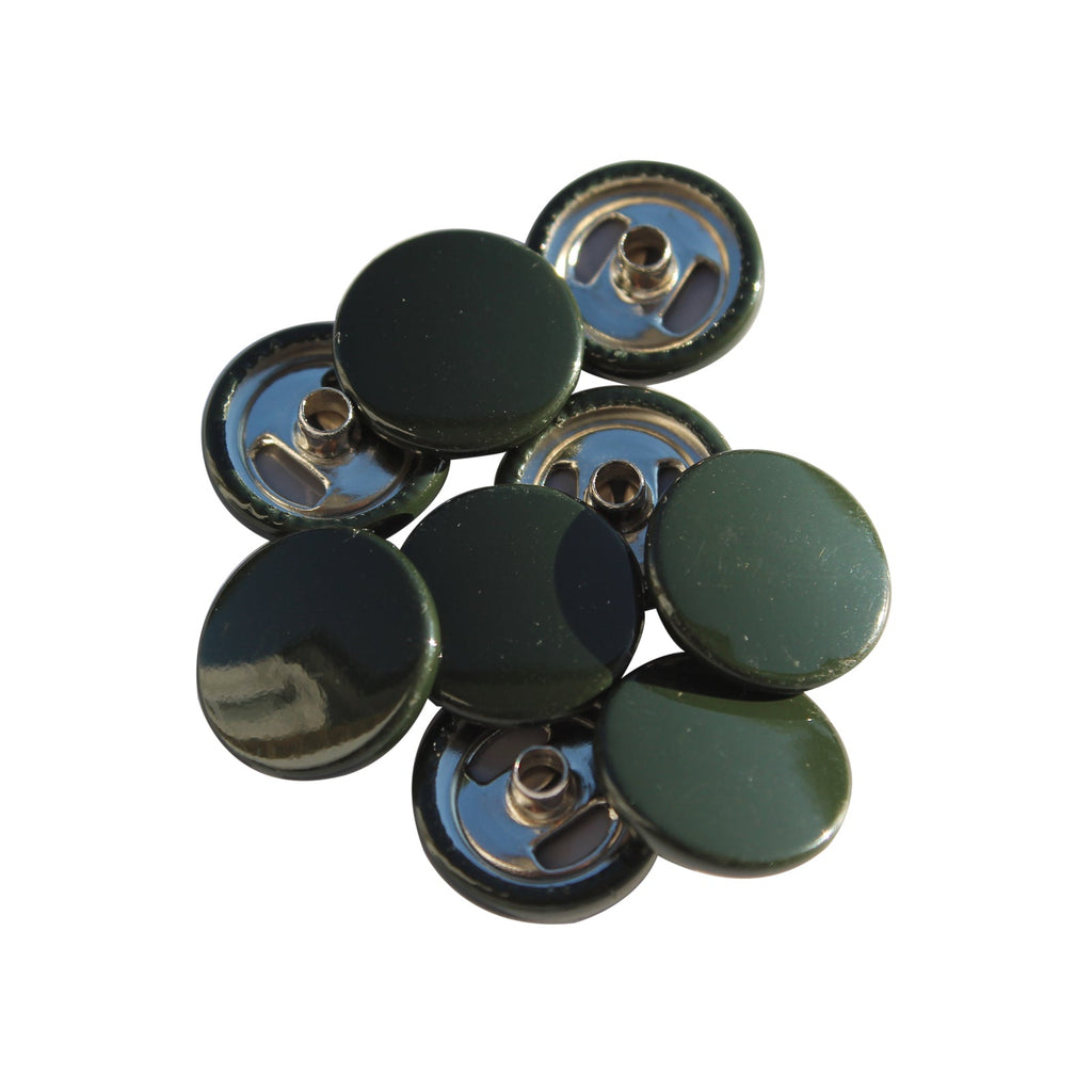 15mm S Spring Press Studs with Coloured Caps and Silver Components (10 Sets)