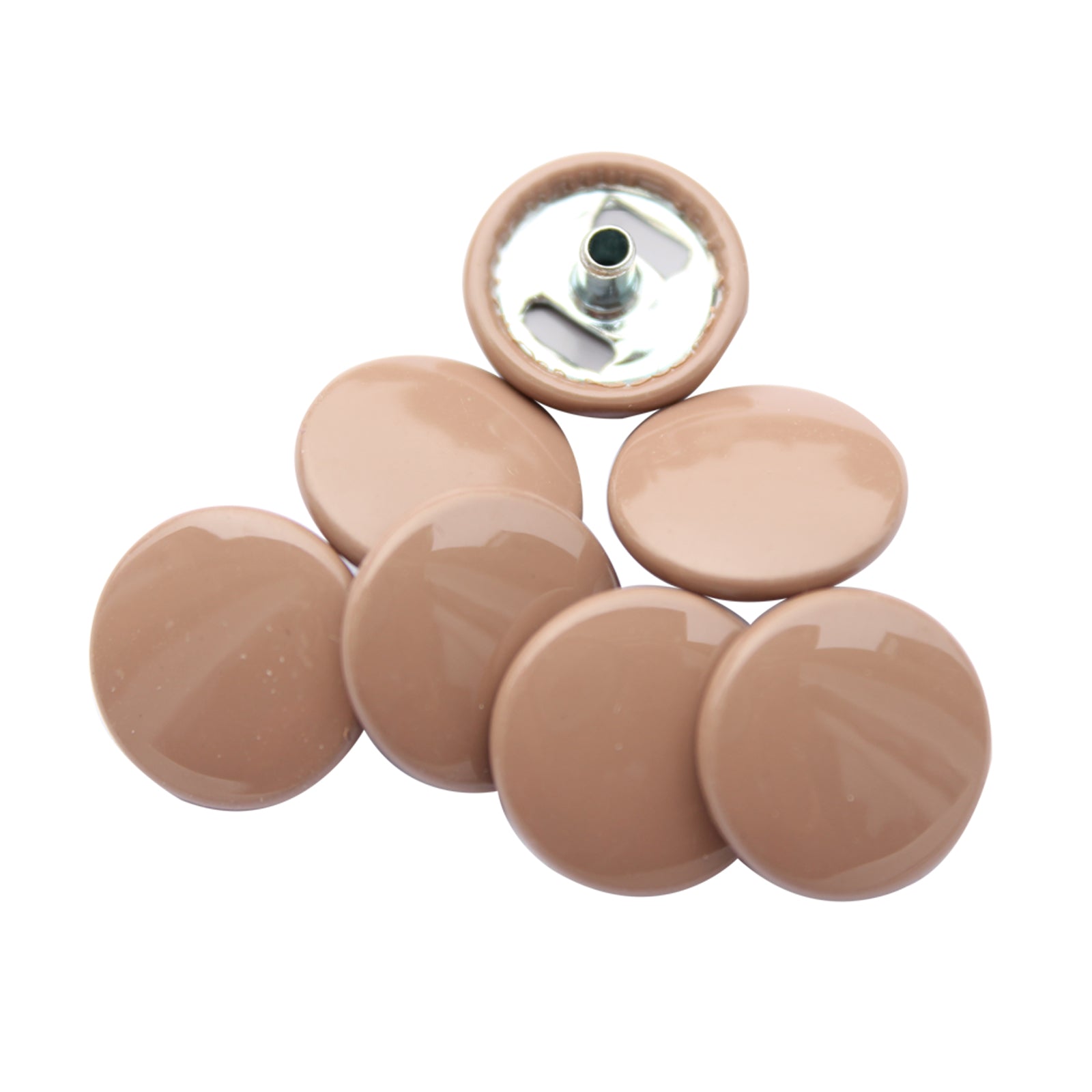 15mm S Spring Press Studs with Coloured Caps and Silver Components (10 Sets)