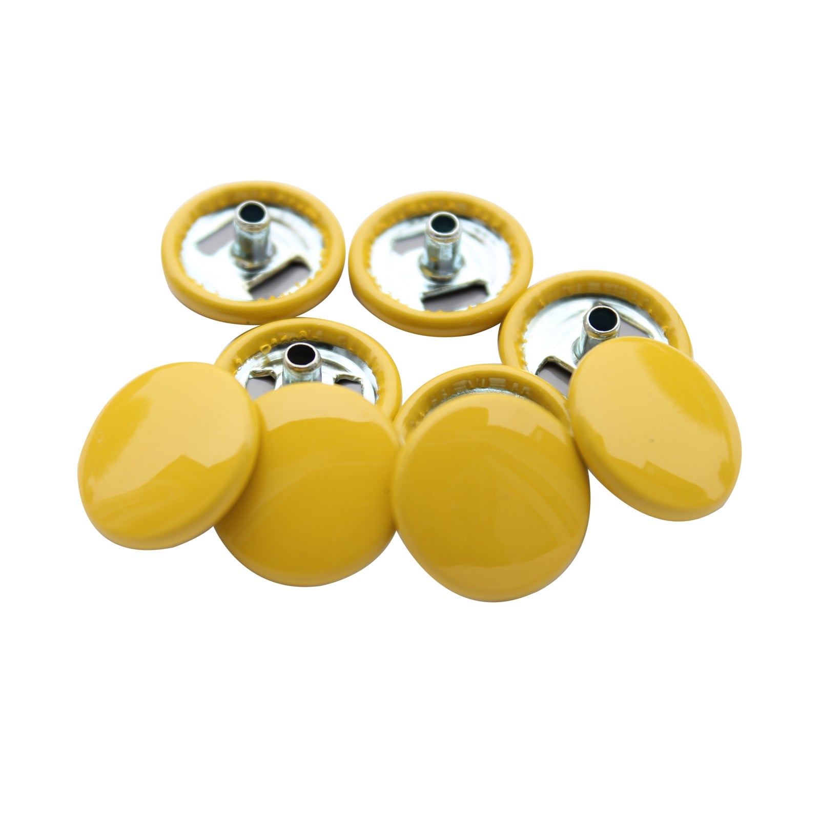 15mm S Spring Press Studs with Coloured Caps and Silver Components (10 Sets)