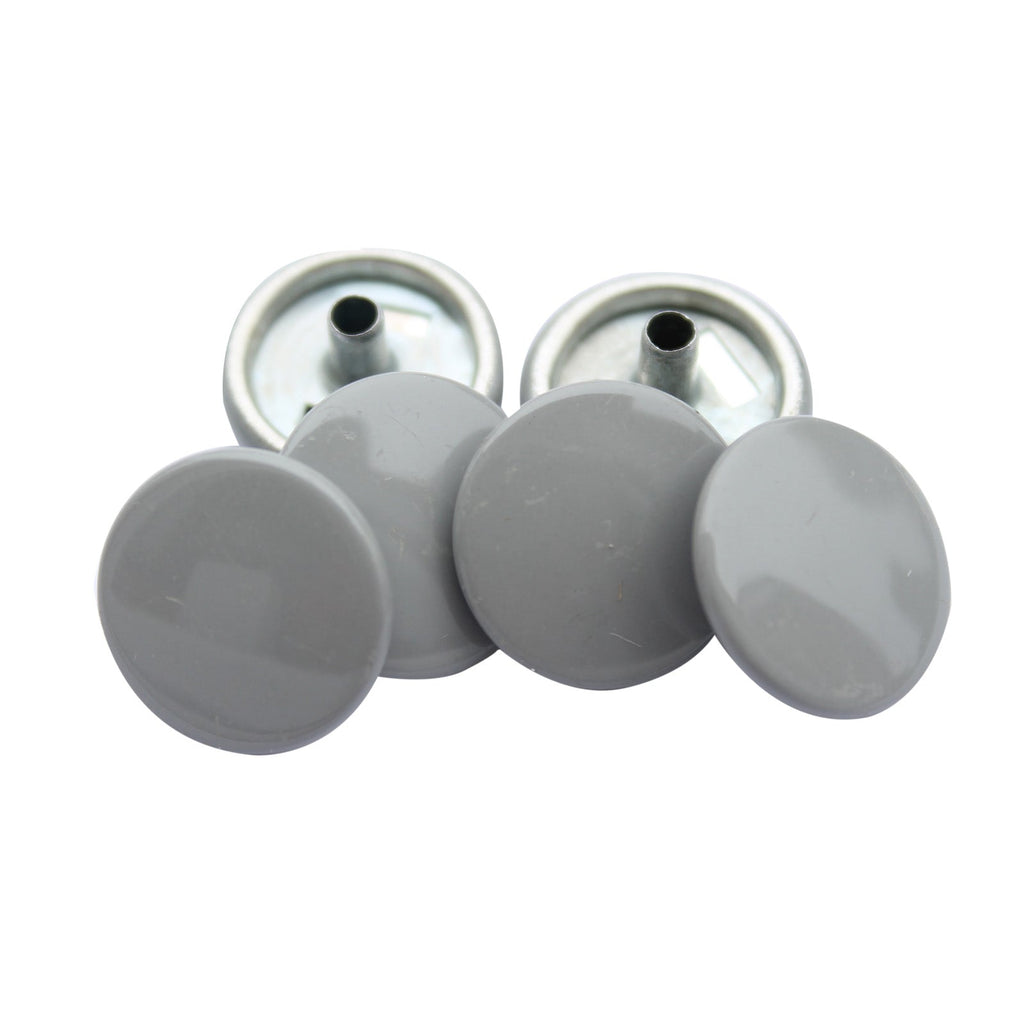 15mm S Spring Press Studs with Coloured Caps and Silver Components (10 Sets)