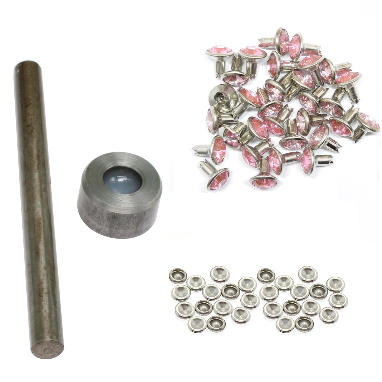 Diamante Rivets with 2 Part Hand Tool  - (Pack of 10)