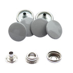 15mm Press Studs with Colour Caps and Silver Components - Small (10 Sets)