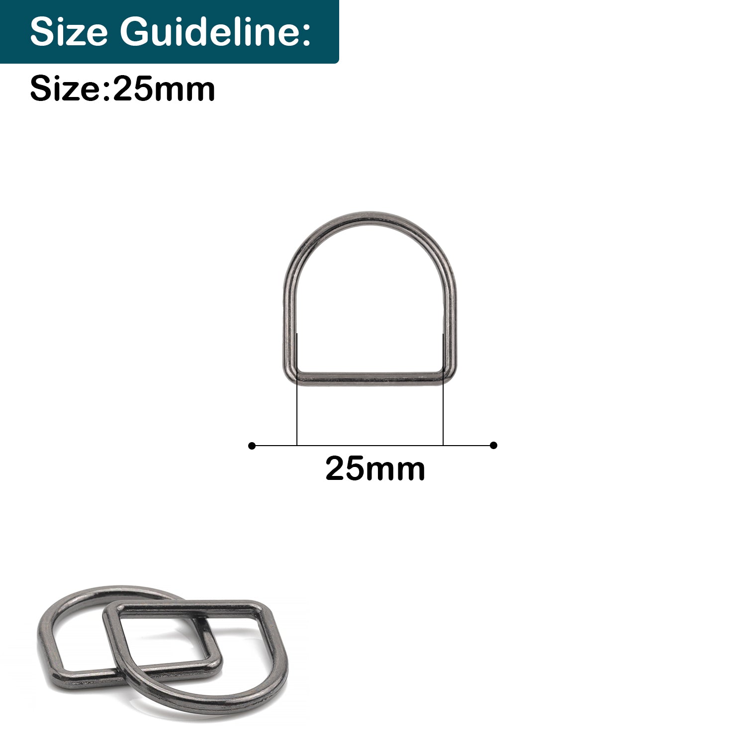 Welded Metal D-Rings - (Pack of 10)